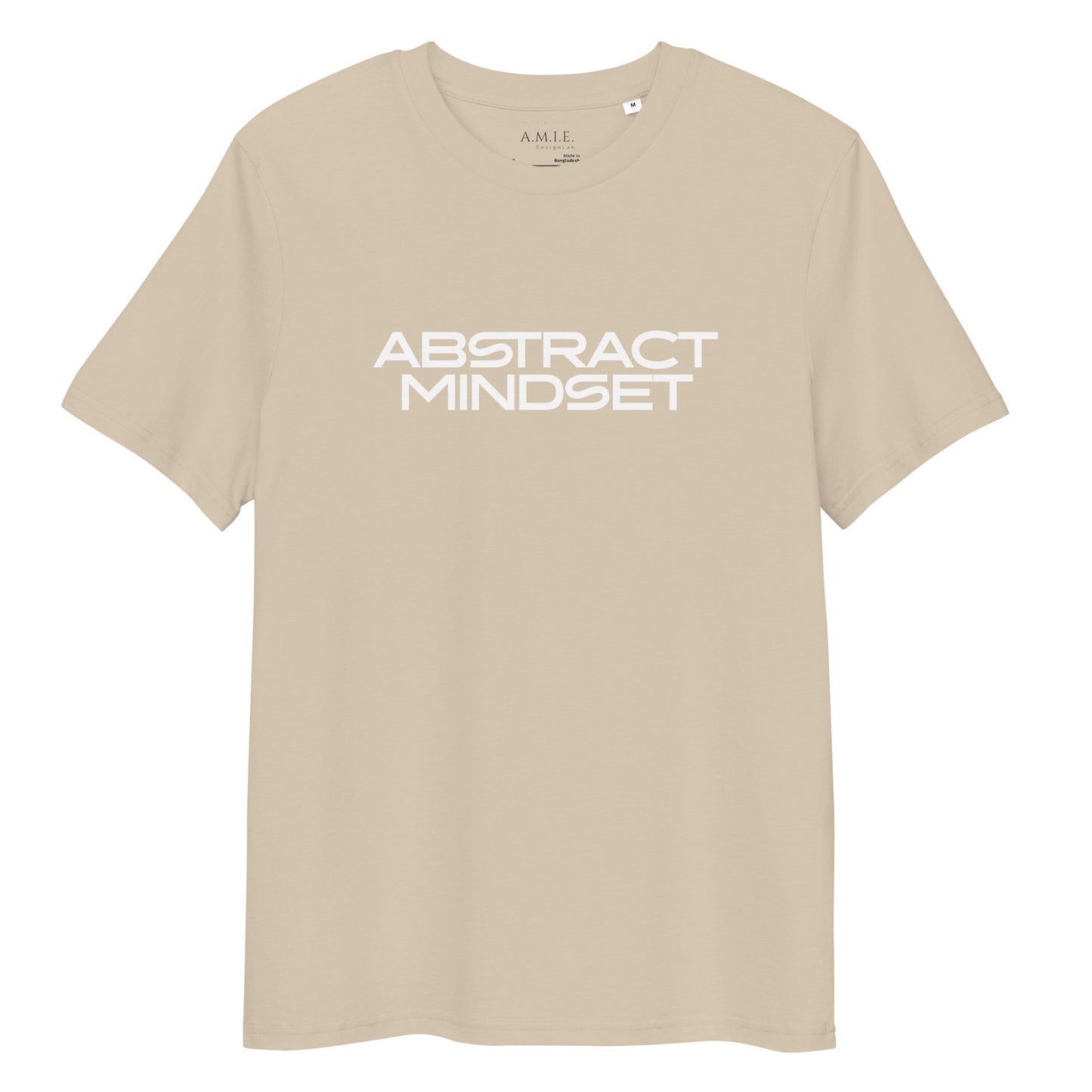 Unisex navy organic cotton graphic tee with Abstract Mindset text print