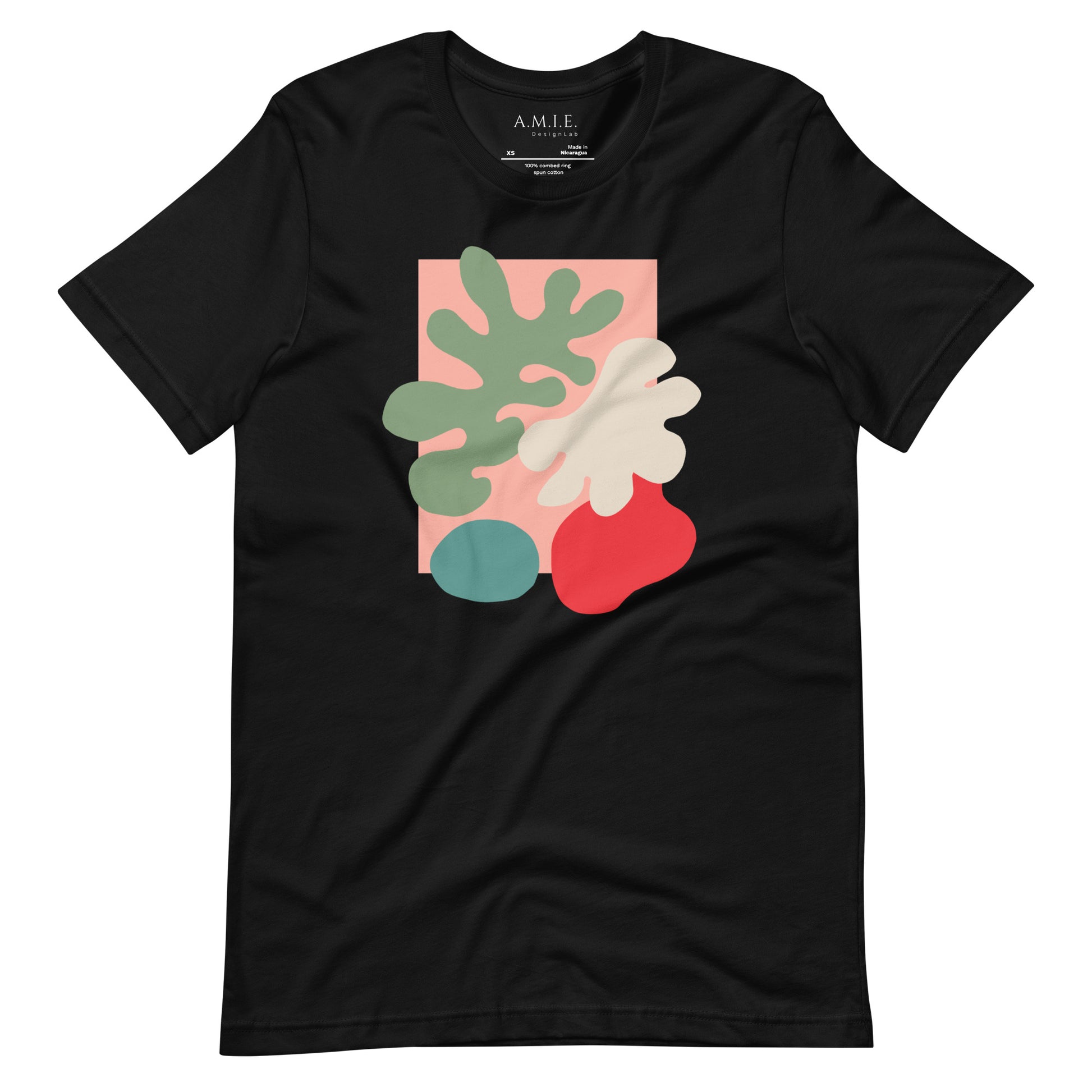 Abstract Botanicals Unisex T-Shirt | Modern Plant-Inspired Design | Black Unisex T-Shirts