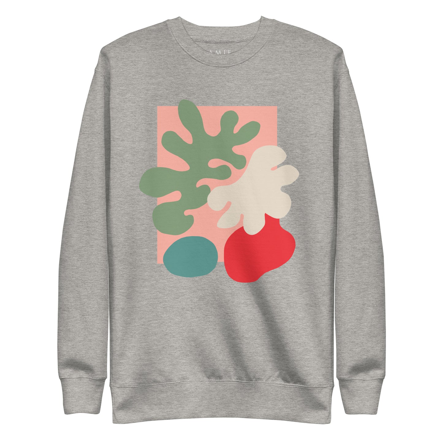 Abstract Botanicals Unisex Premium Sweatshirt | Modern Nature-Inspired Design | Carbon Grey Sweatshirt