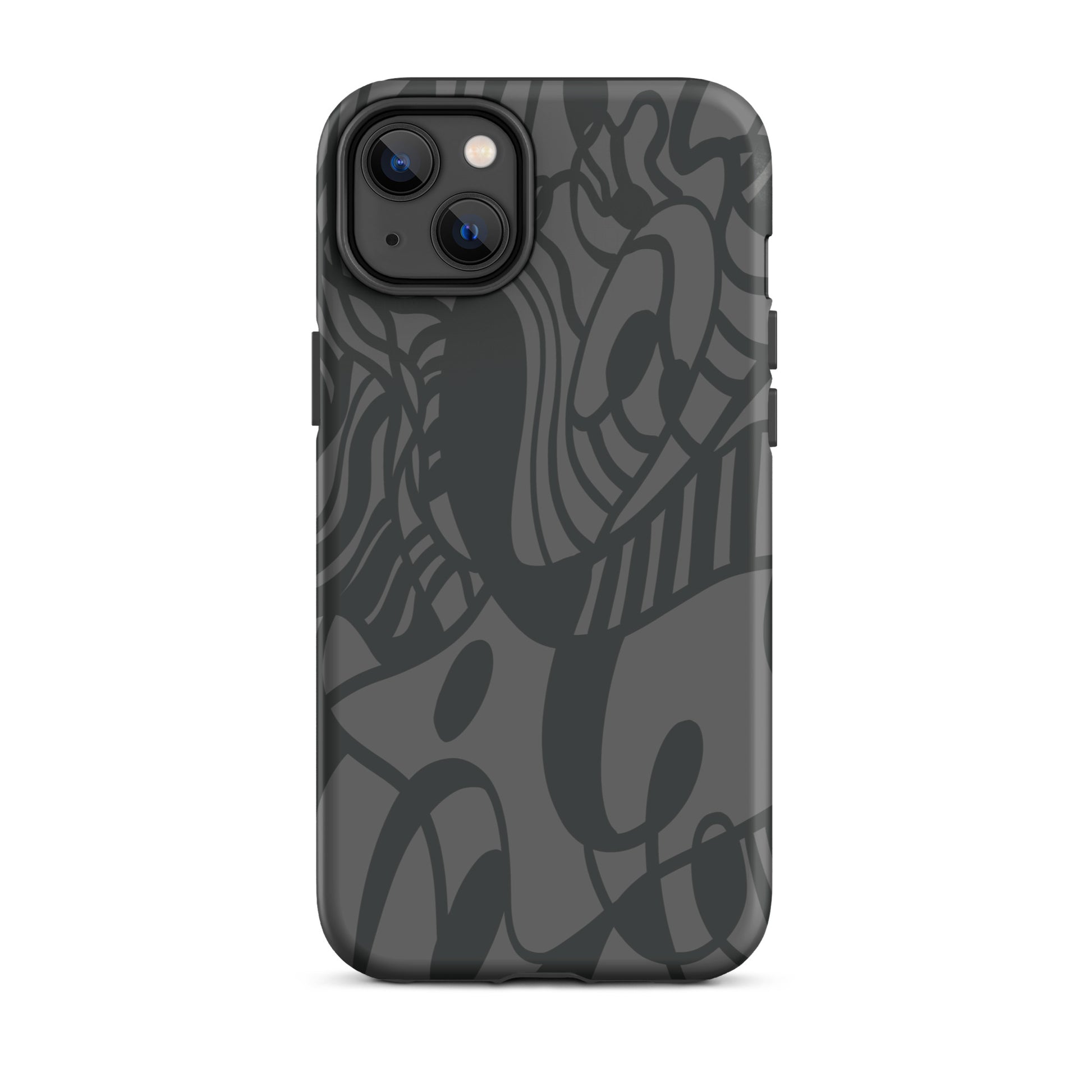 Dream Tide iPhone 14 Plus Tough Case – abstract artistic line design