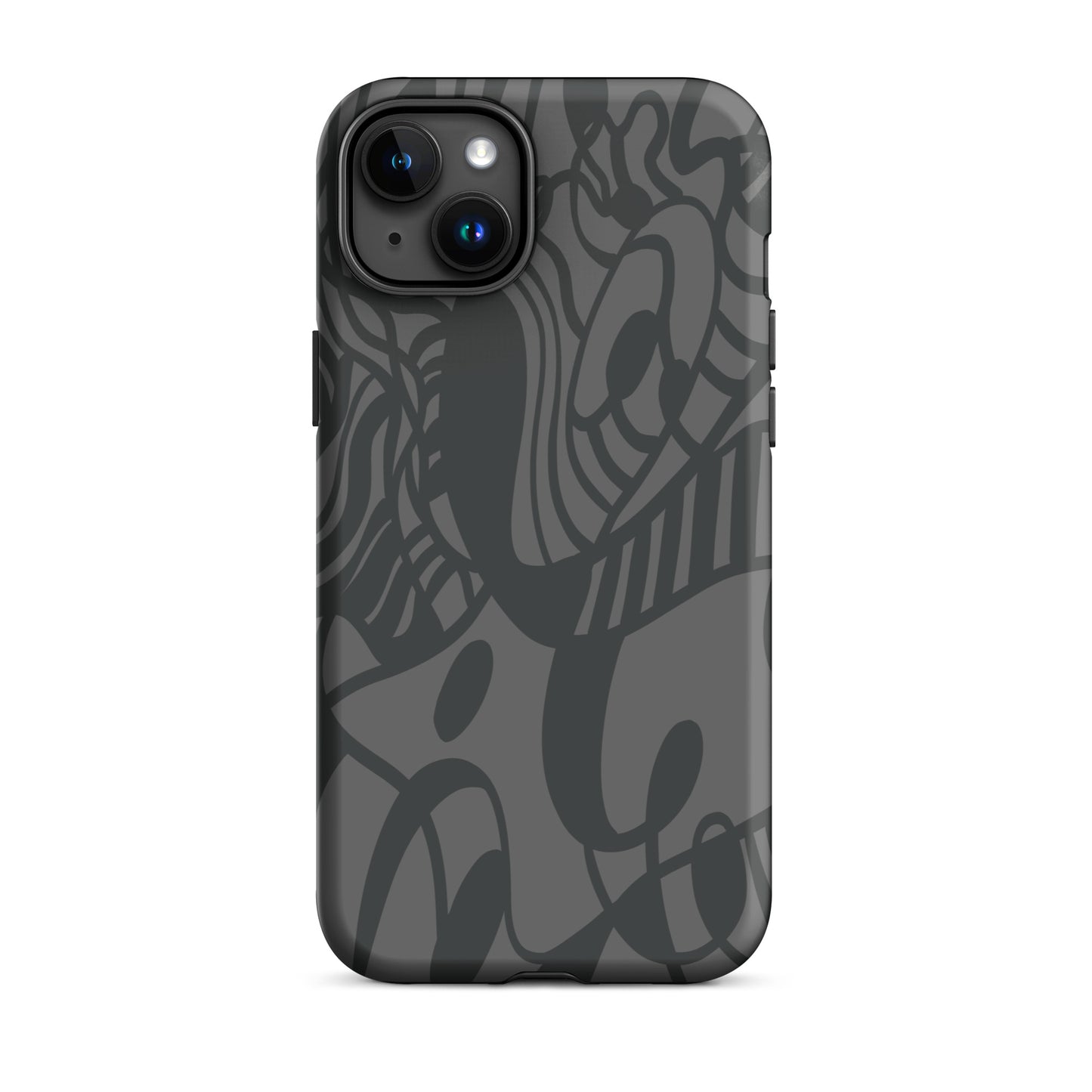 Dream Tide iPhone 15 plus Tough Case – abstract artistic line design