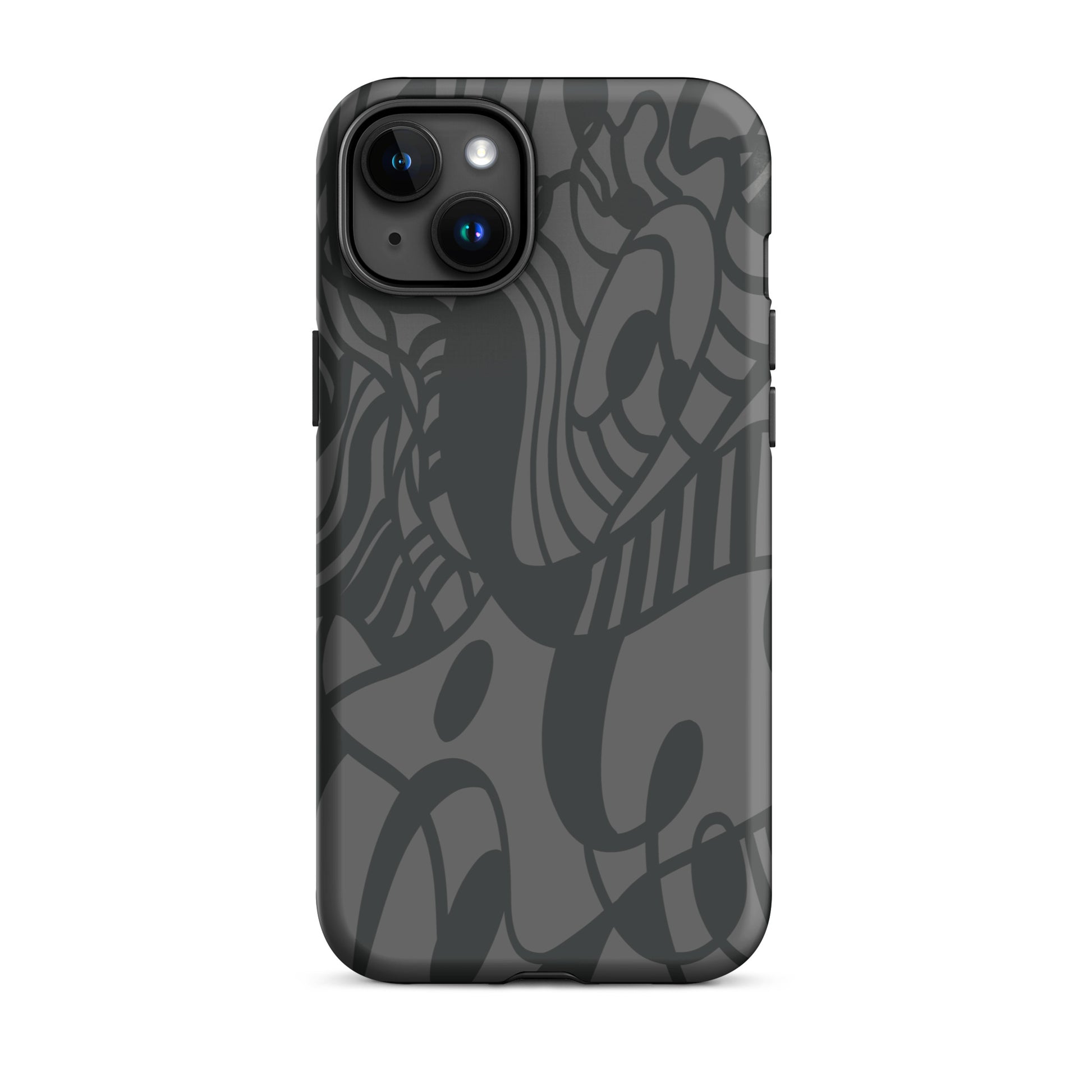 Dream Tide iPhone 15 plus Tough Case – abstract artistic line design