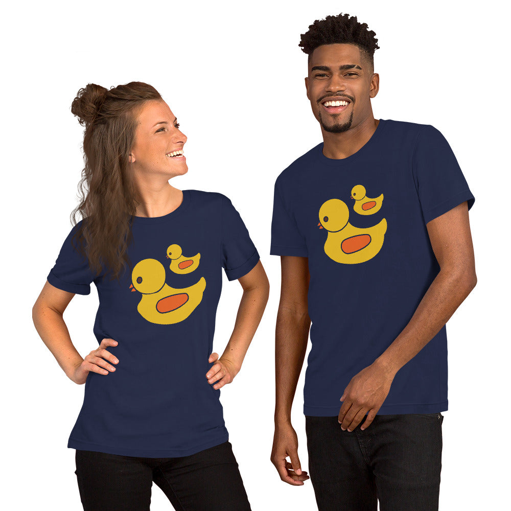 Duckling Duo Unisex T-Shirt | Fun & Cute | Navy T-Shirt on Models