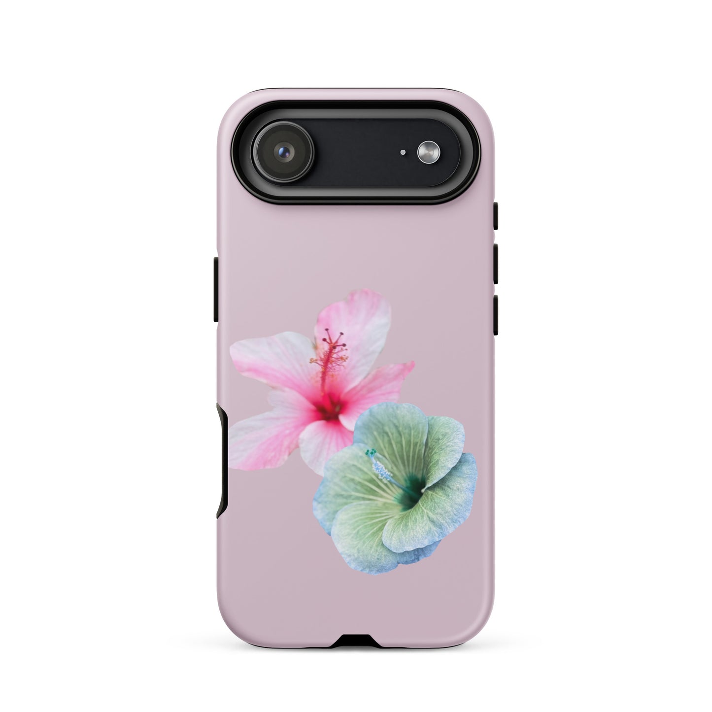 Hibiscus Harmony iPhone 17 air Tough Case – floral design with pink and aqua blooms