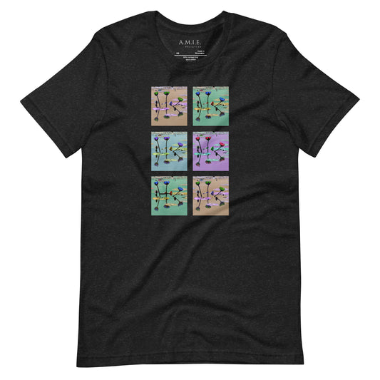 Lily Pond Reflection Unisex T-Shirt | Serene Landscape | Black Heather T-Shirt