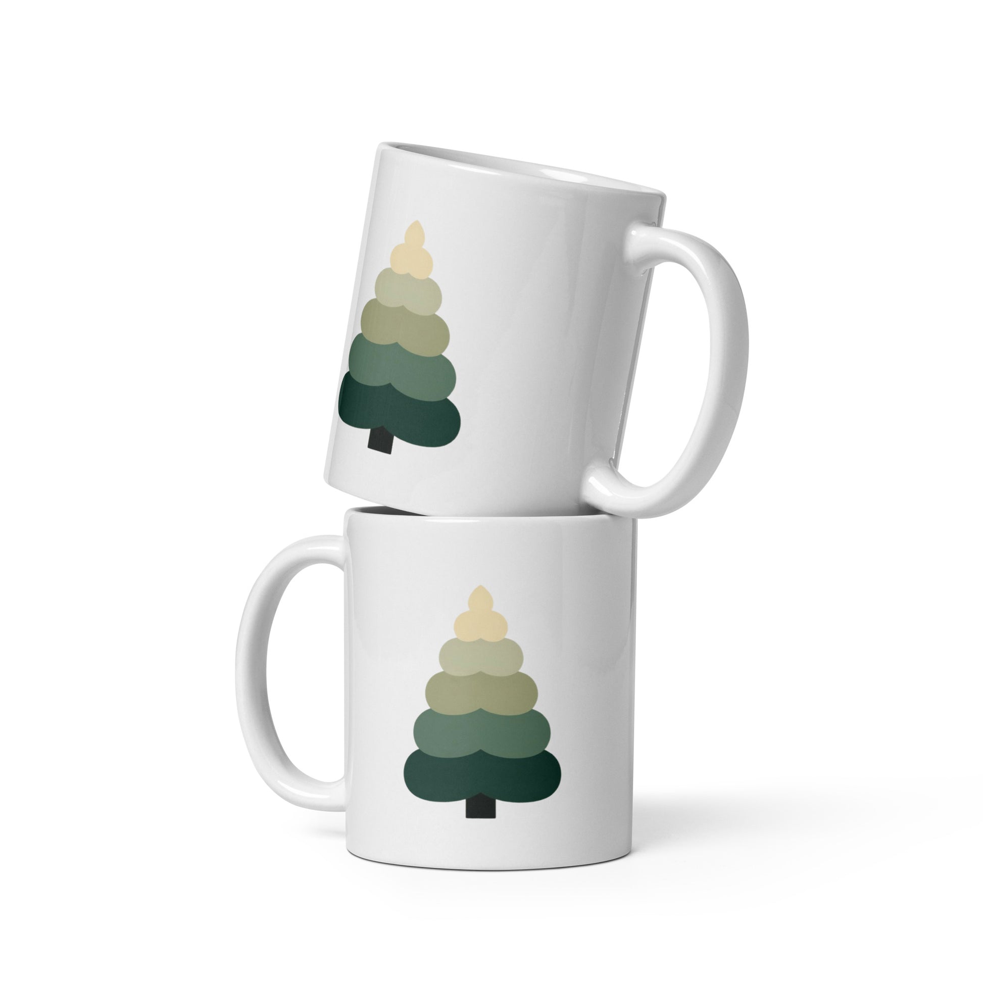 Bring a touch of calm to your daily rhythm with the Evergreen Spirit Ceramic Mug, featuring a minimalist tree design in soothing green and cream tones. 