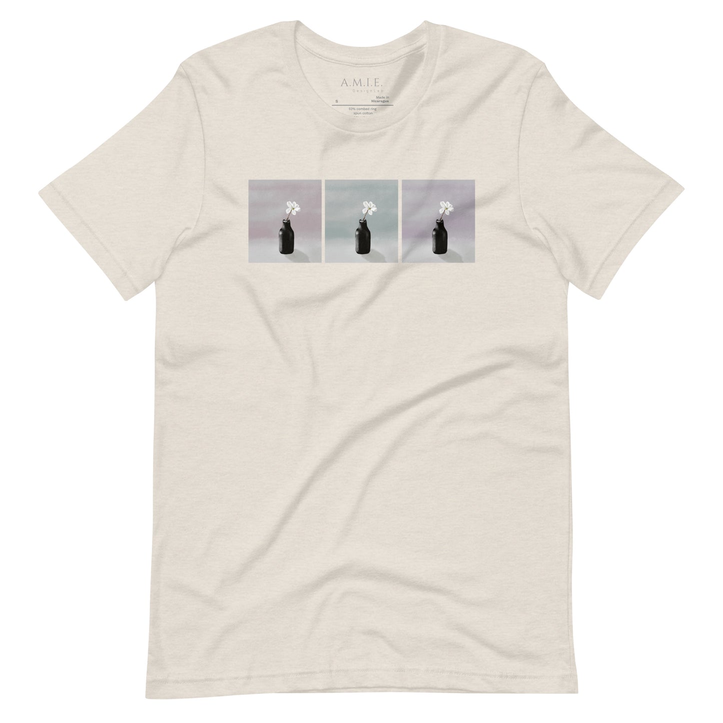 Quiet Bloom Unisex T-Shirt | Floral | Heather Dust T-Shirt Front