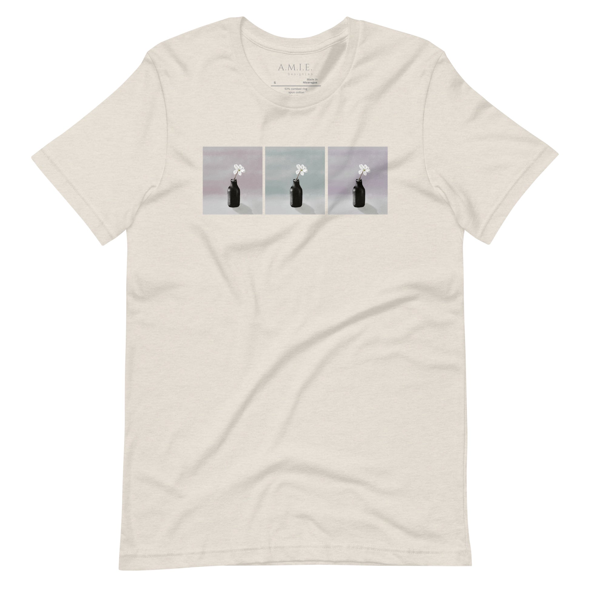 Quiet Bloom Unisex T-Shirt | Floral | Heather Dust T-Shirt Front