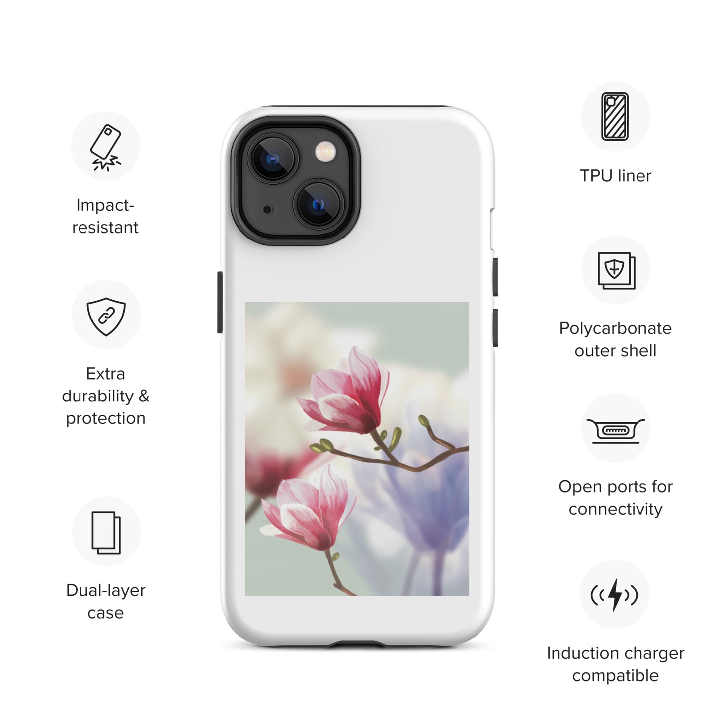 Blossom Serenity Tough Case for iPhone® 14 | Floral