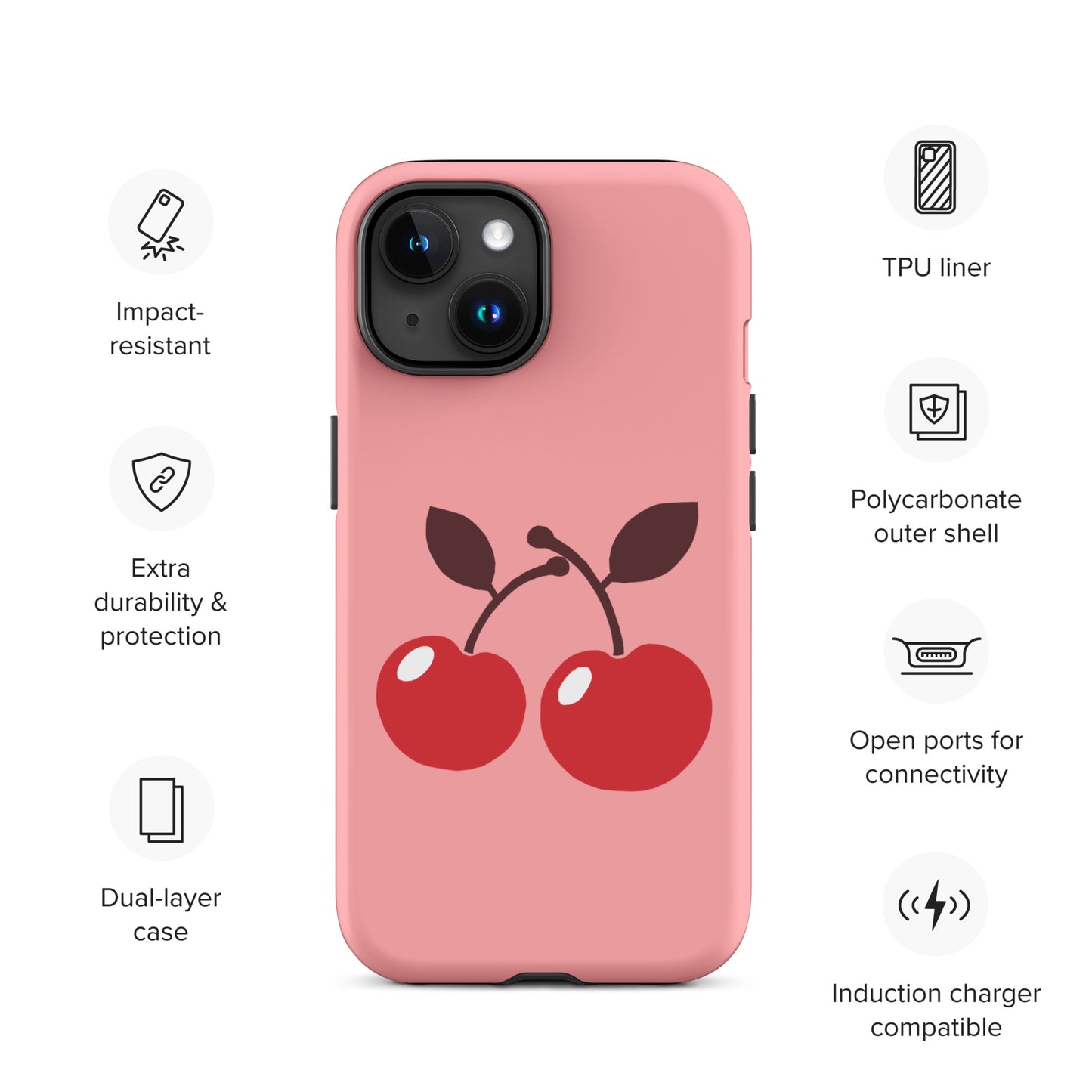 Cherry Cheer Tough Case for iPhone® 15 | Sweet Style