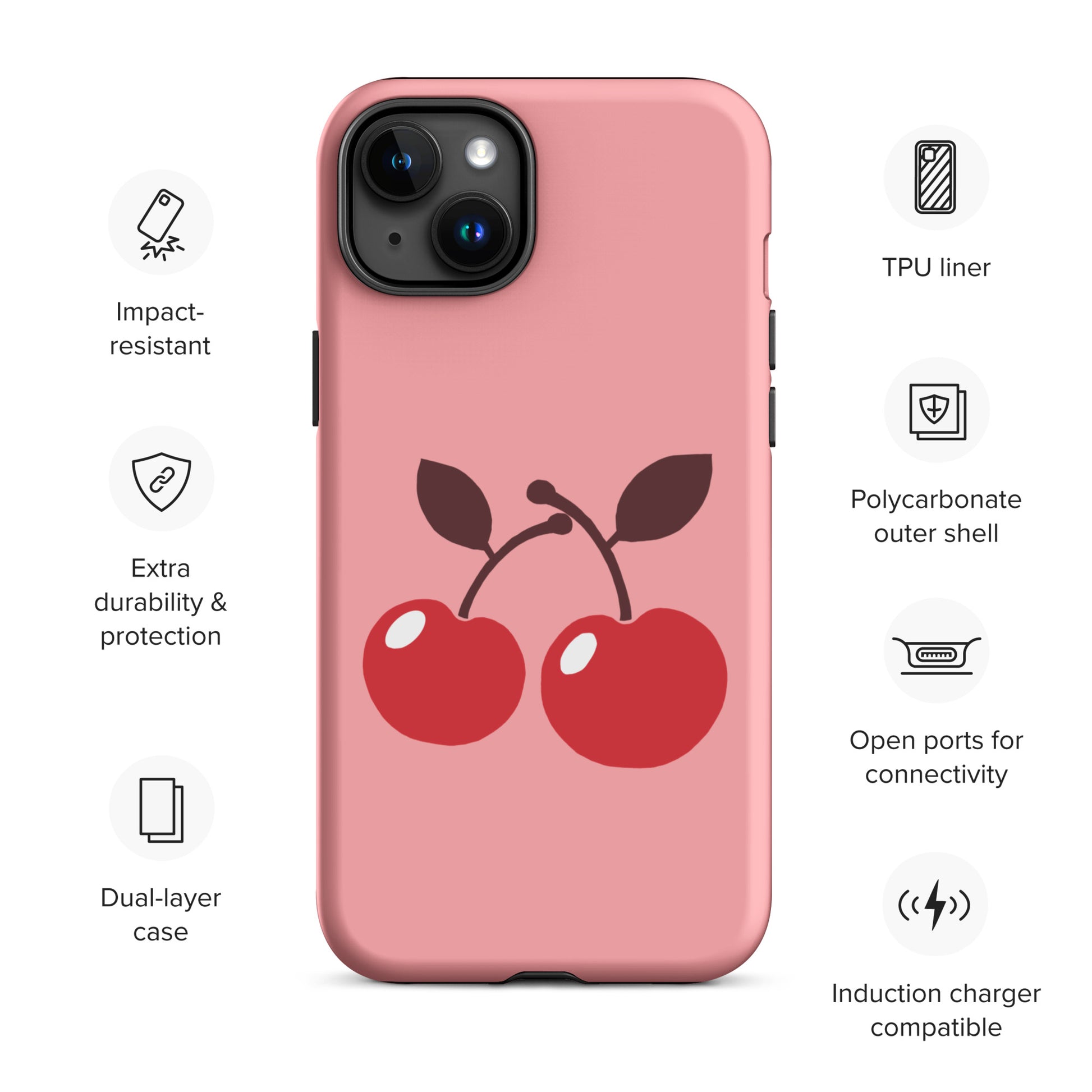 Cherry Cheer Tough Case for iPhone® 15 Plus | Sweet Style