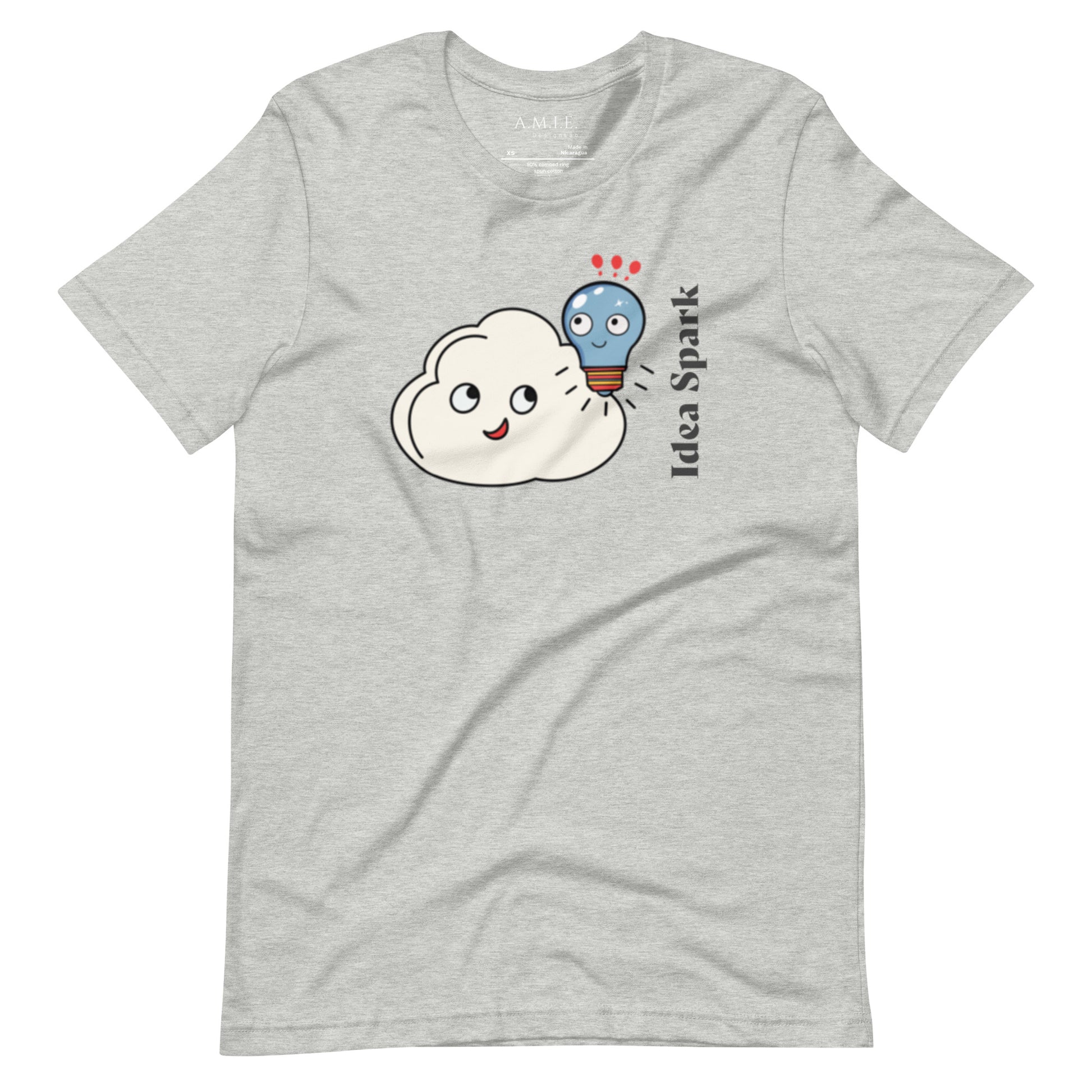 Cloud and Bulb Buddies Unisex T-Shirt | Creativity Inspired Design | Athletic Heather T-Shirt