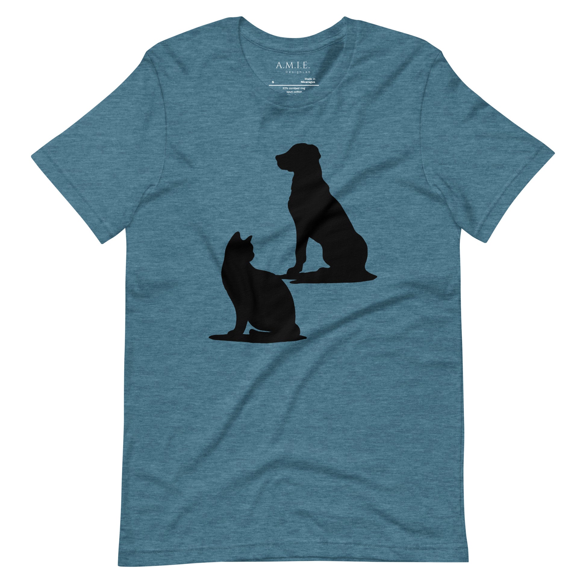 Classic Duo Unisex T-Shirt | Beloved Pet Design | Heather Deep Teal T-Shirt